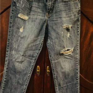 Boyfriend Distressed Blue Jeans